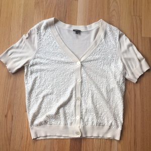 Talbots sequin Sweater 3/4 sleeves XL